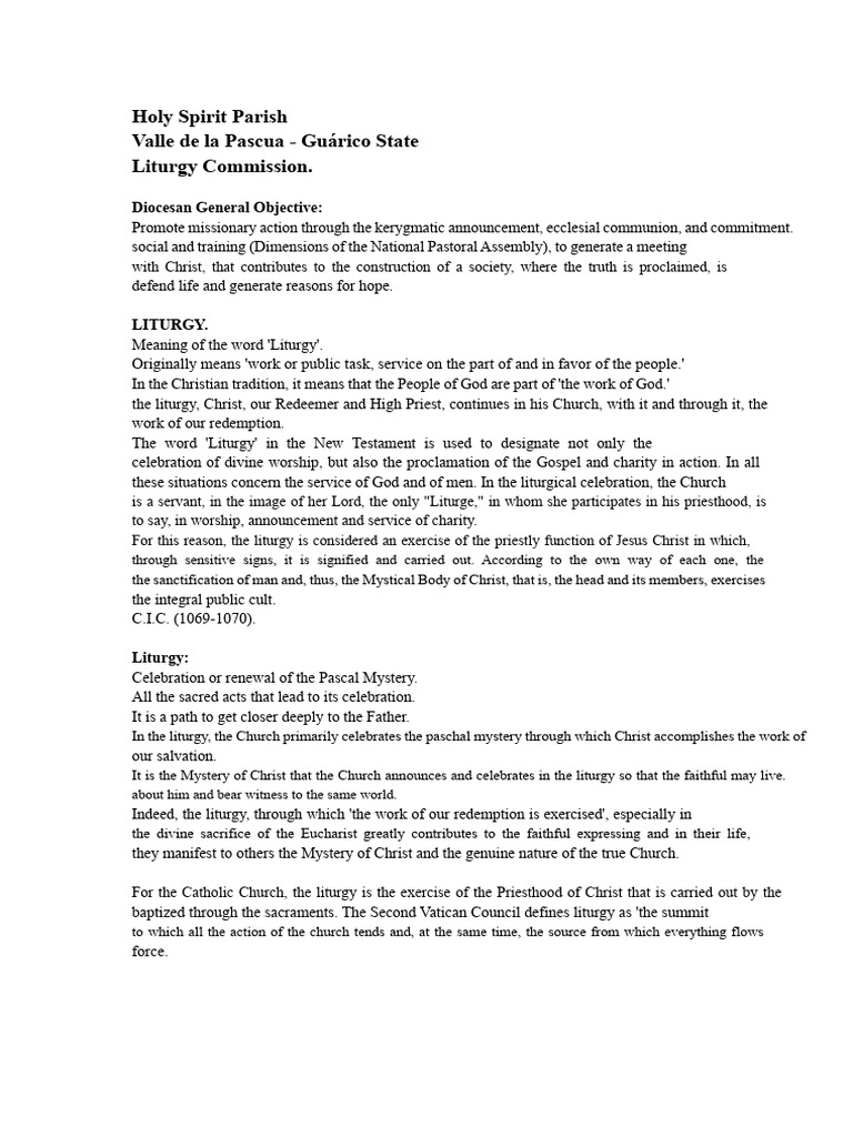 Understanding Liturgy and Animation | PDF | Catholic Church | Liturgy