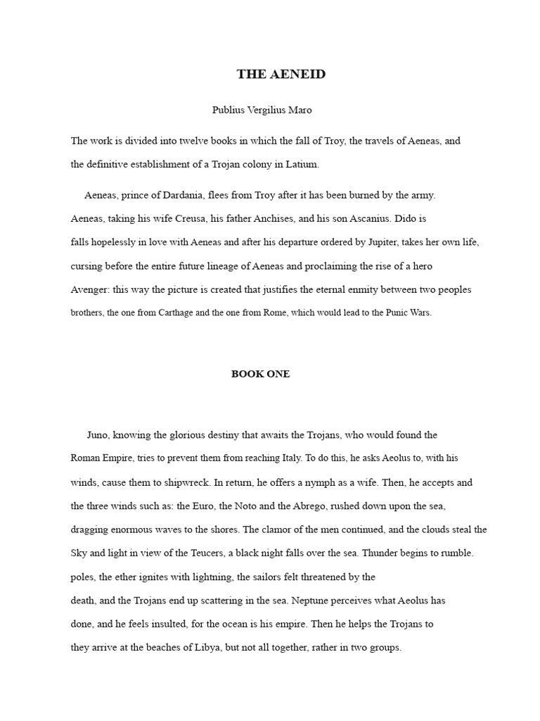 Final Summary Of The Aeneid Pdf Aeneas Aeneid