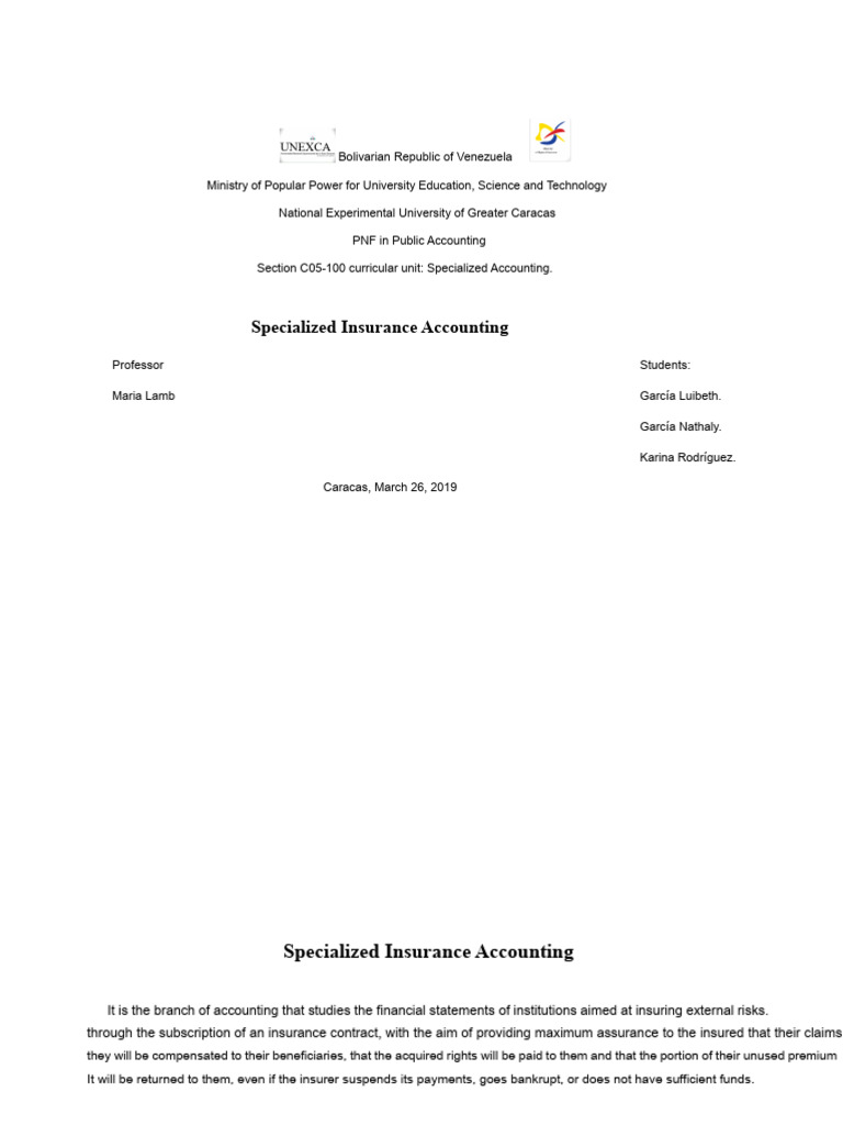 Specialized Insurance Accounting Overview | PDF | Insurance | Life ...