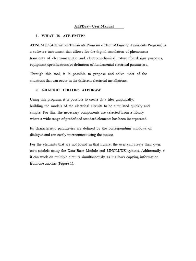ATPDraw User Manual | PDF | Voltage | Computer Program