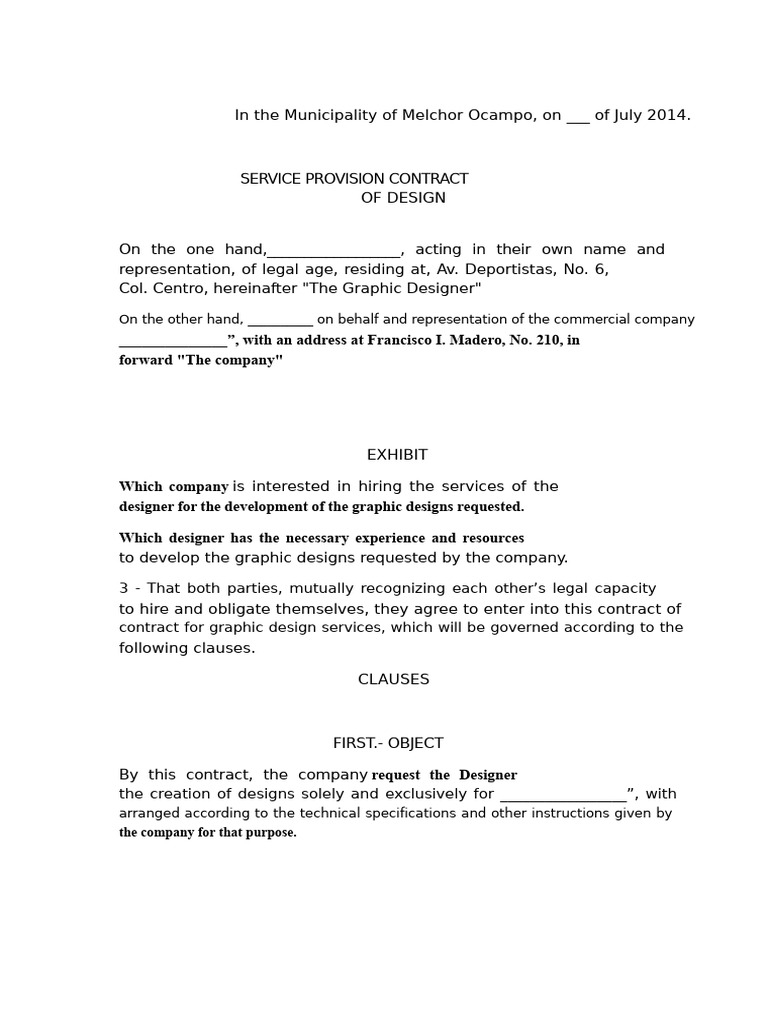 Graphic Design Service Contract Template | PDF | Payments | Private Law