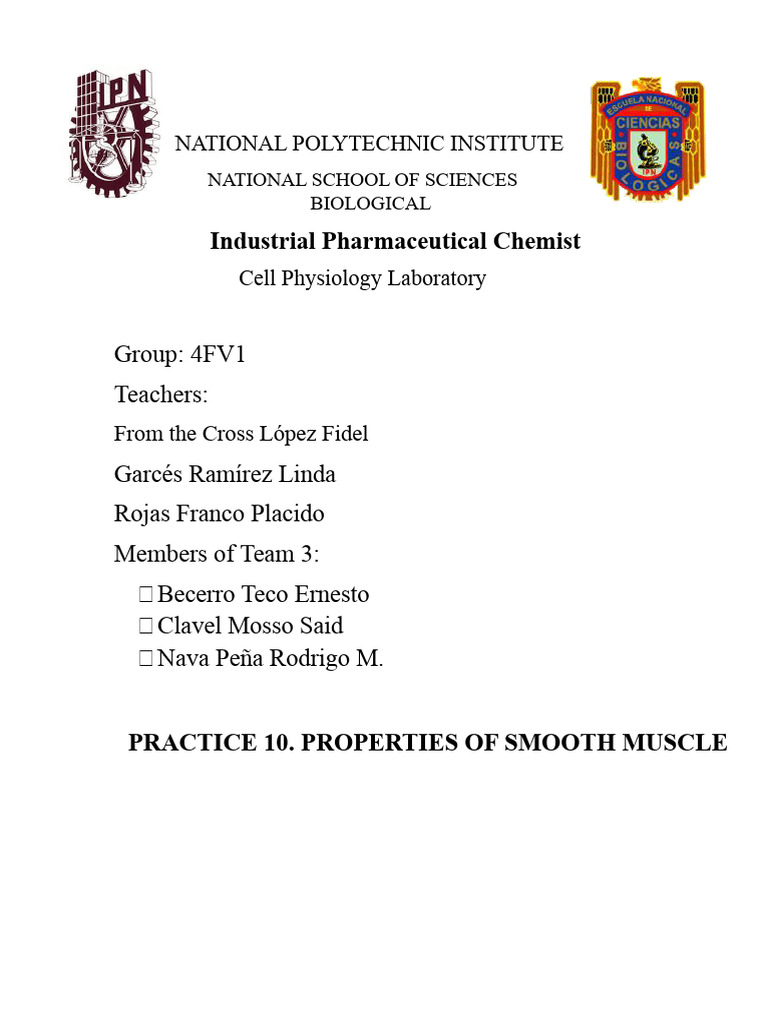 Practice 10. Properties of Smooth Muscle | PDF | Muscle Contraction ...