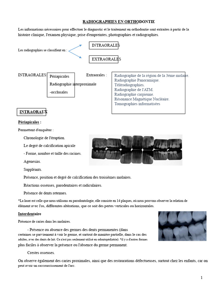 Radiographies en Orthodontie : Guide Complet | PDF | Orthodontie ...