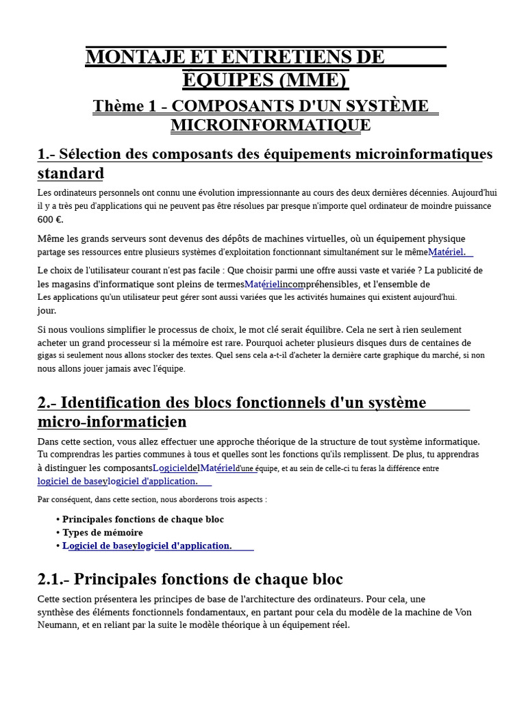 Composants et architecture informatique | PDF | Mémoire (informatique ...
