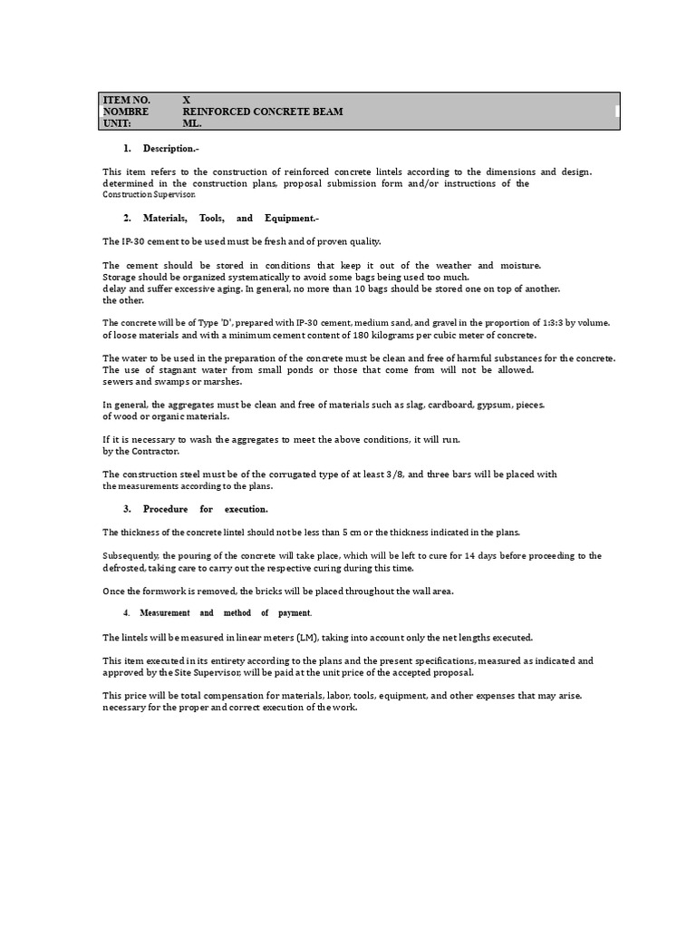 Reinforced Concrete Beam Construction Guide | PDF | Concrete ...