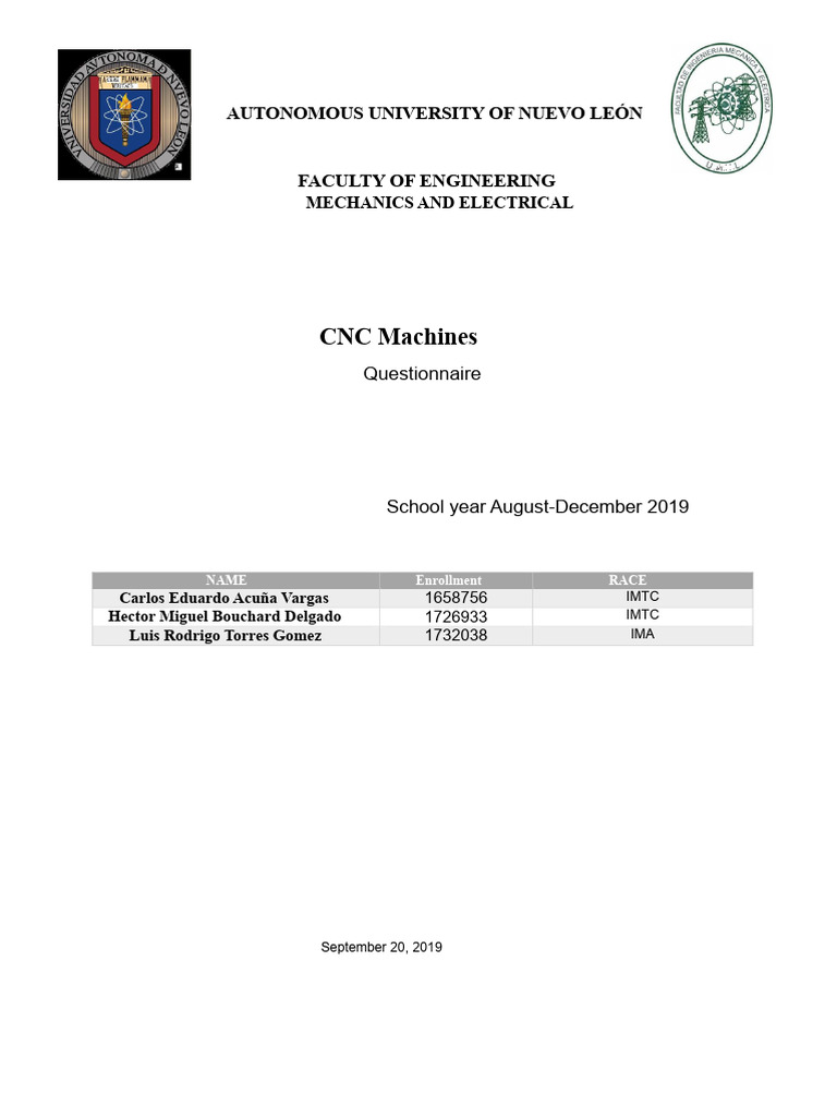 CNC Machines Questionnaire Overview | PDF | Machining | Machine Tool