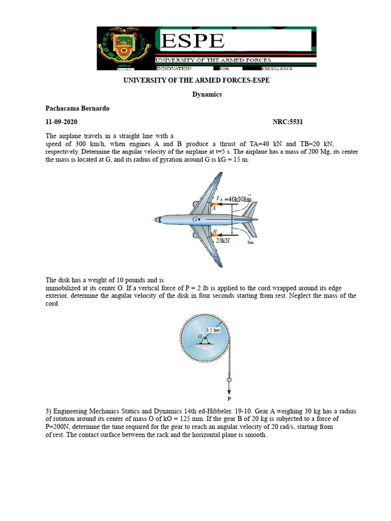 Angular Velocity Calculations in Dynamics | PDF | Force | Mass