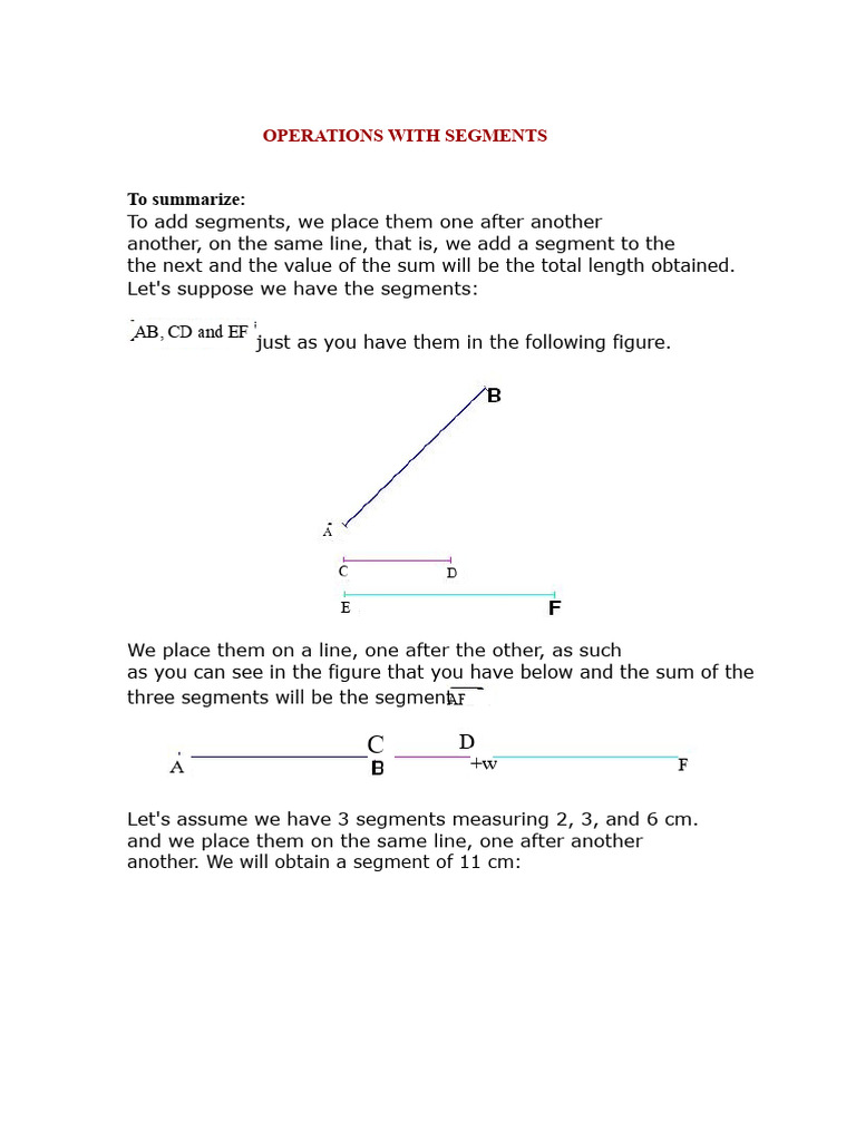 Segment Operations Answer Key | PDF | Coordinate System | Line (Geometry)
