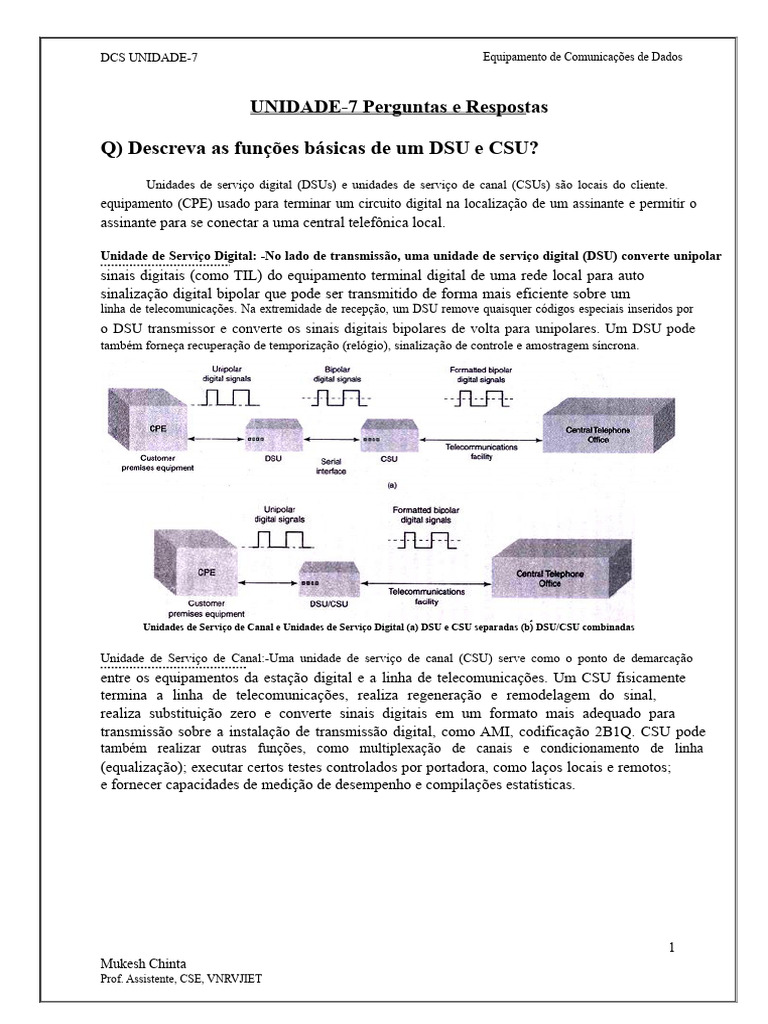 Funções de DSU, CSU e Modems | PDF | Modem | Código universal de produto