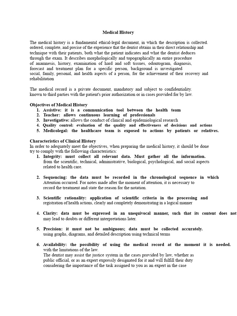 Essential Guide to Medical History Documentation | PDF | Informed ...