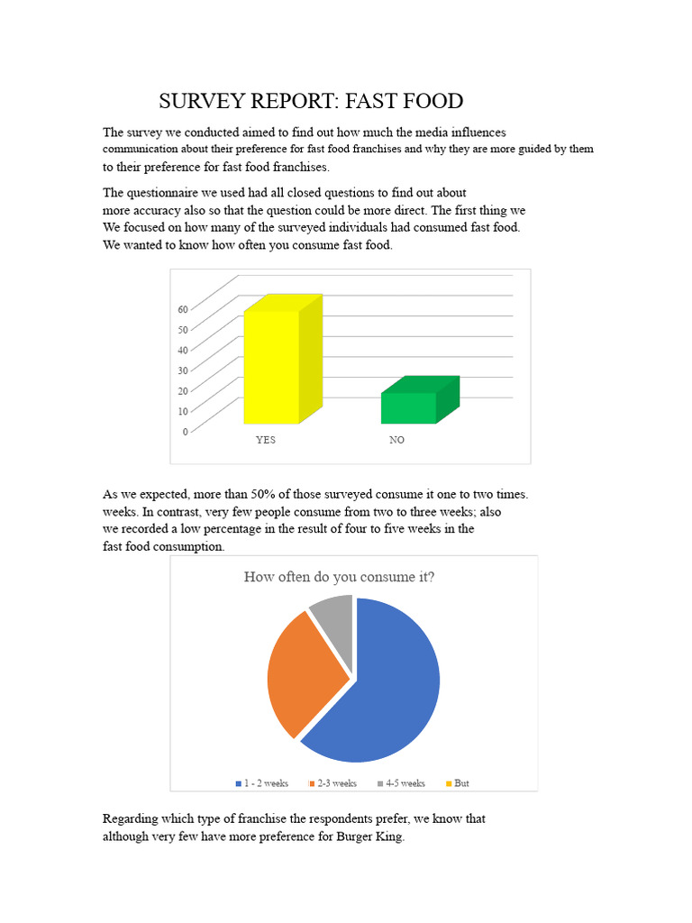 Fast Food Survey Report | PDF