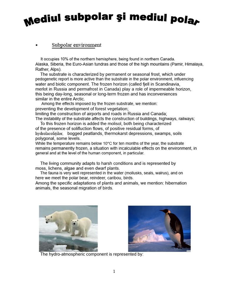Subpolar and Polar Environments Overview | PDF | Natural Environment ...