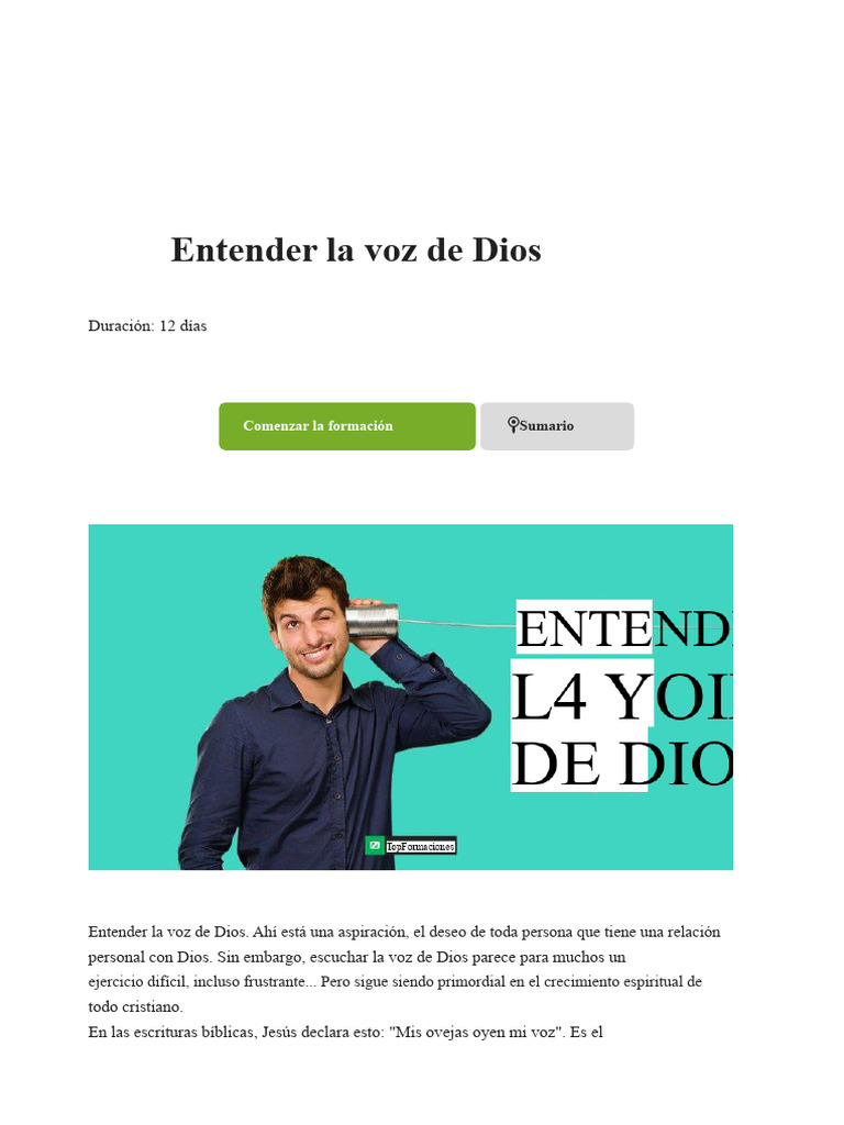 Escucha la Voz de Dios en 12 Días | PDF | Dios | Oración