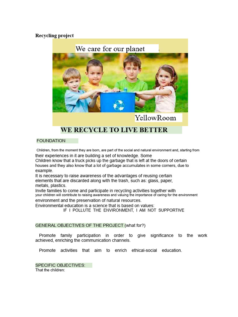 Family Recycling Awareness Project | PDF | Recycling | Waste