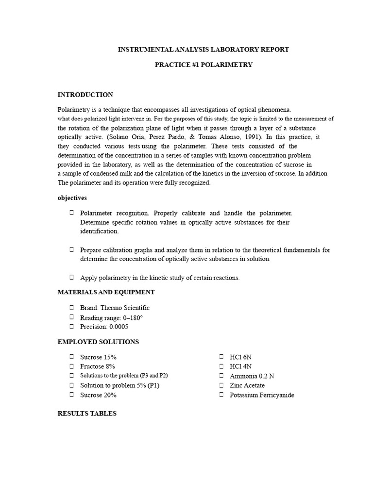 Polarimetry in Stereochemistry Analysis | PDF | Applied And ...