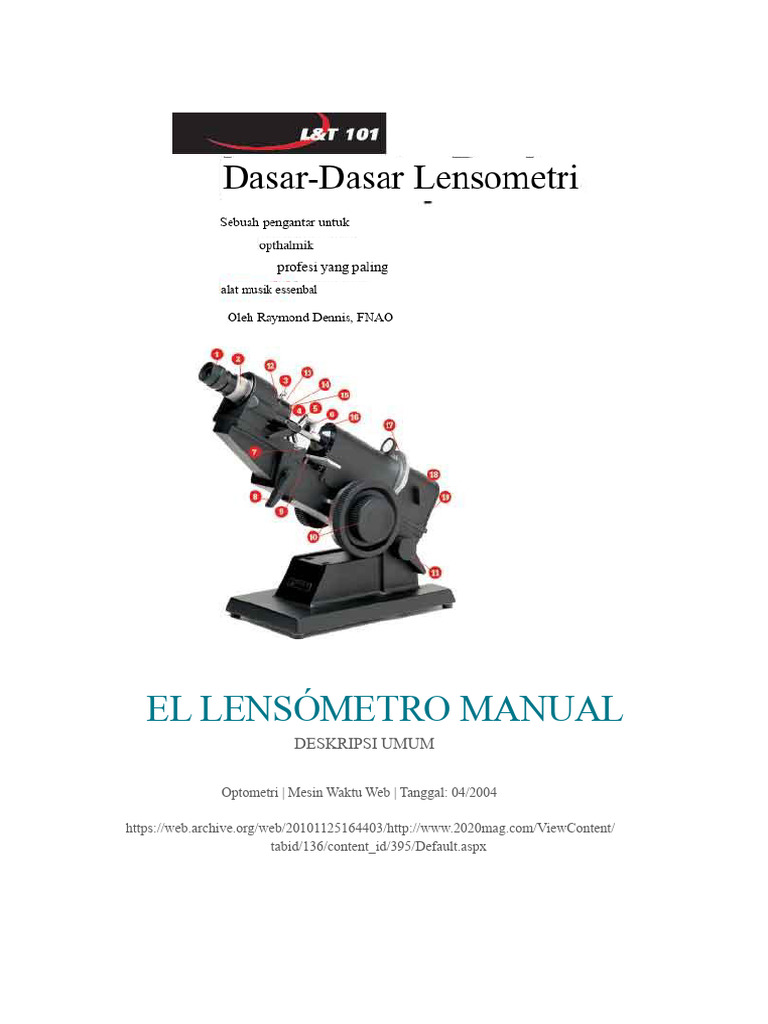 Panduan Lengkap Penggunaan Lensometer | PDF