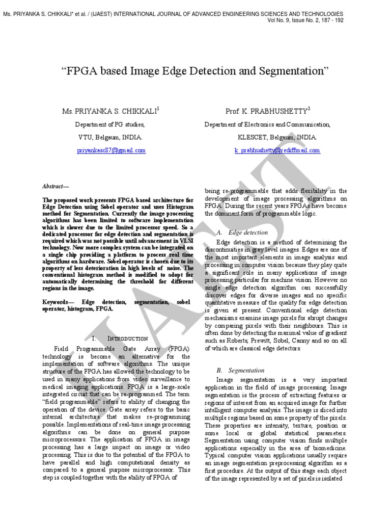 5.IJAEST Vol No 9 Issue No 2 FPGA Based Image Edge Detection and ...