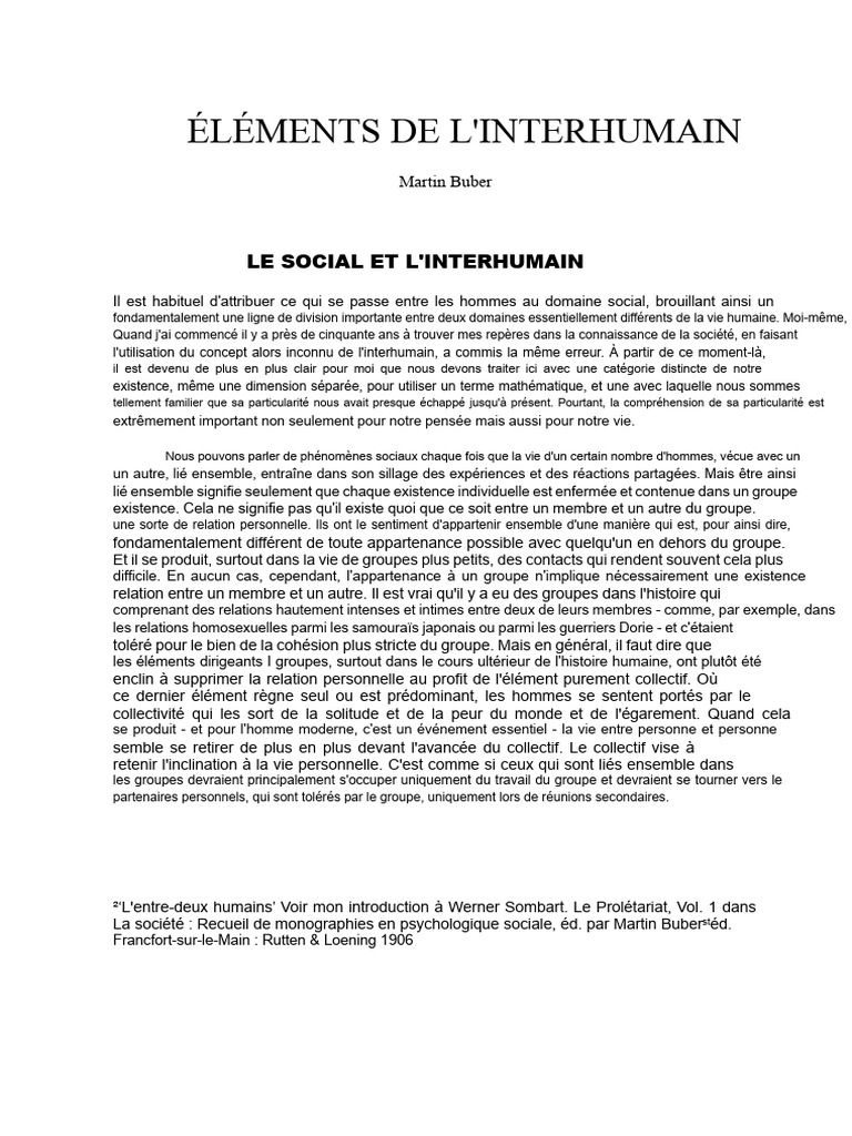 Distinction entre social et interhumain | PDF | Conscience | la perception