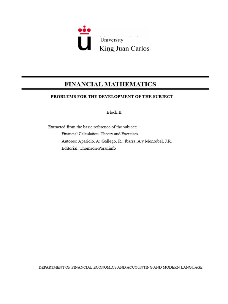 Financial Mathematics Problem Set | PDF | Present Value | Interest