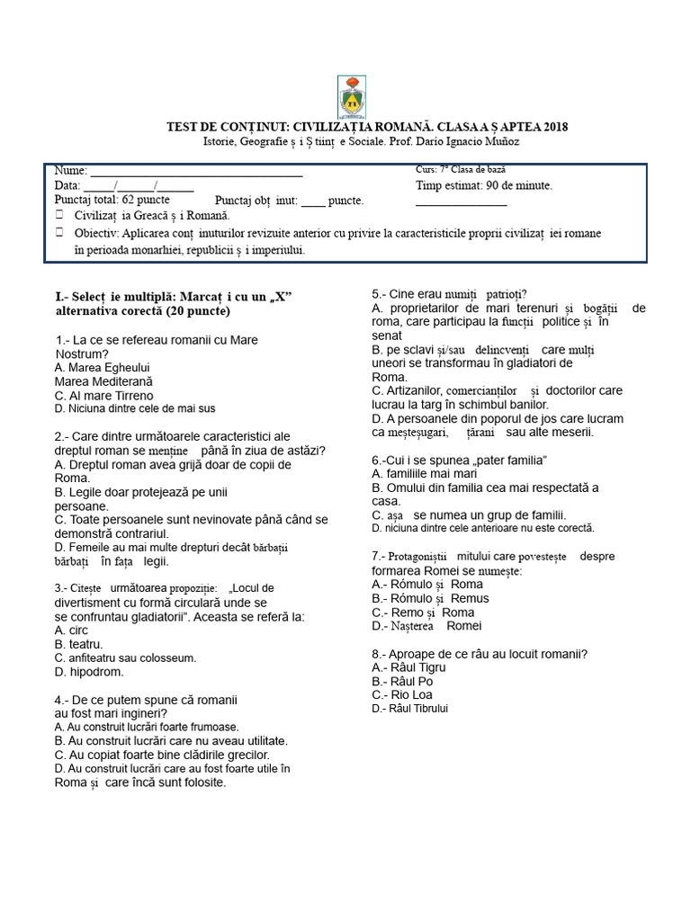Test Roma | PDF