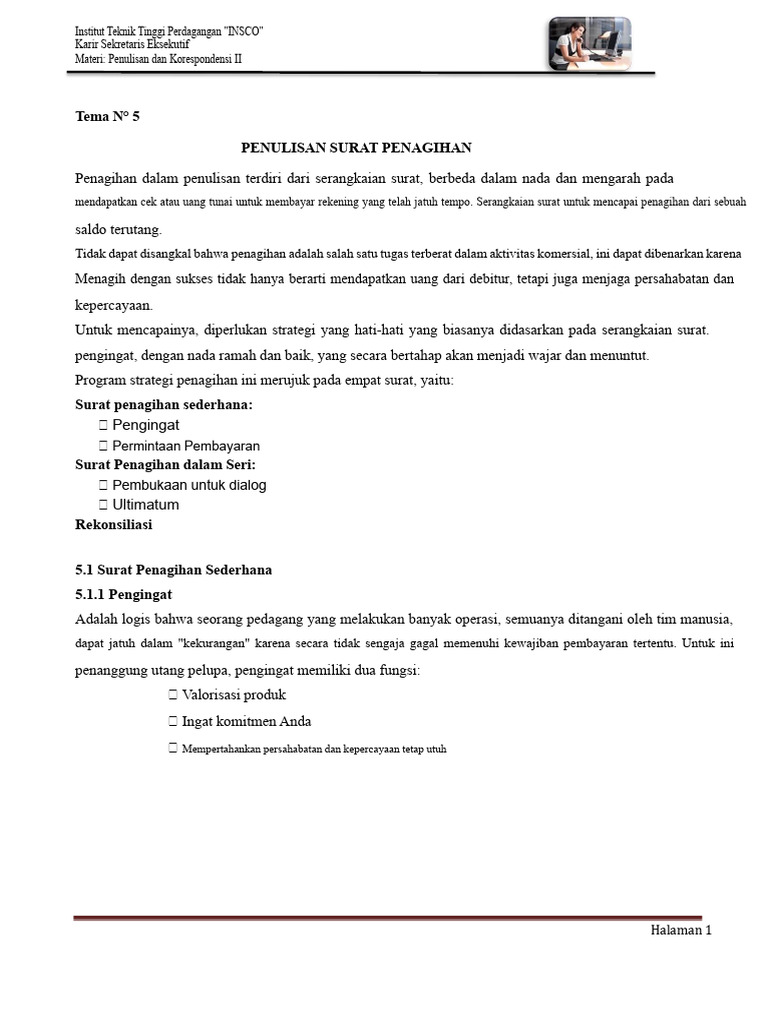 Strategi Penulisan Surat Penagihan | PDF