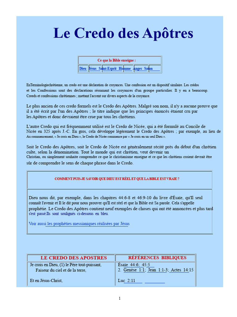 Comprendre le Credo des Apôtres | PDF | Profession de foi | Jésus