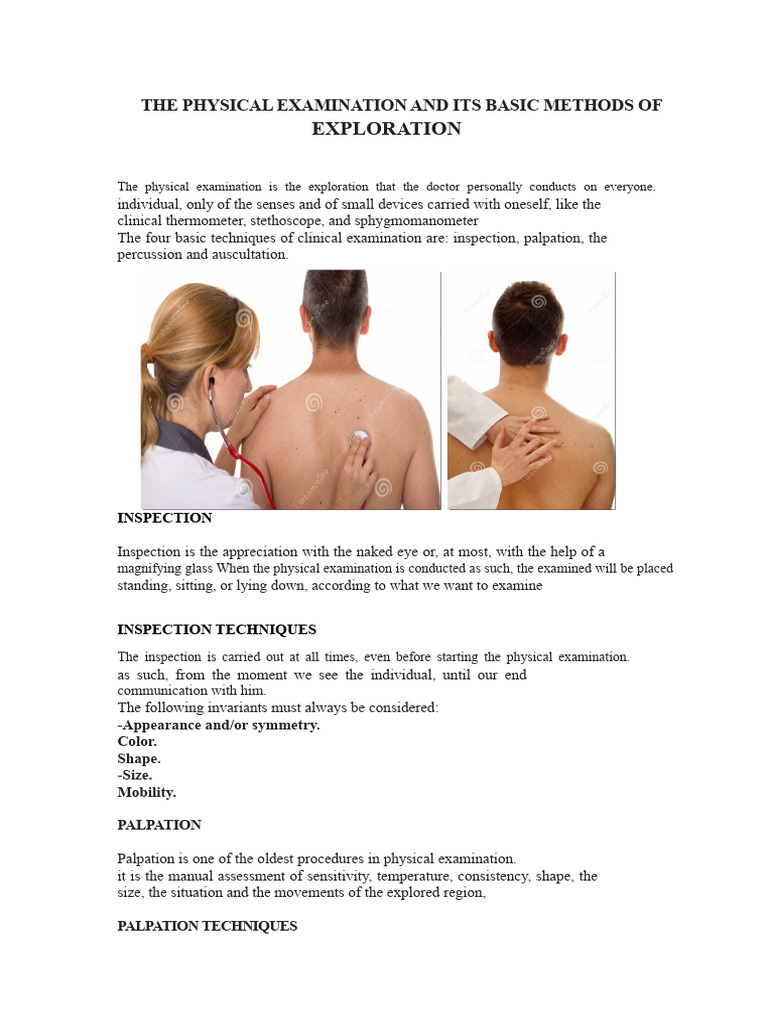 Basic Techniques of Physical Examination | PDF | Sound
