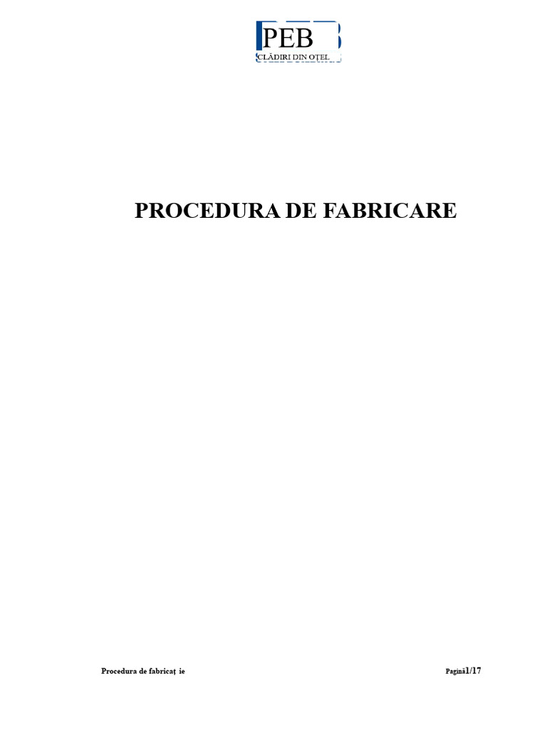 Procedura de Fabricație | PDF
