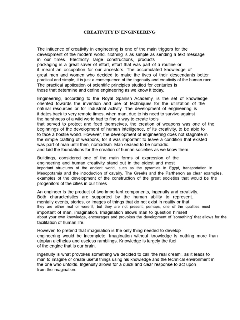 Creativity in Engineering | PDF | Creativity | Engineering