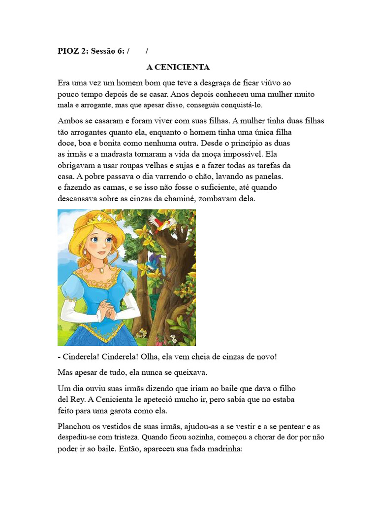 A História da Cinderela: Resumo e Ensinamentos | PDF | Cinderela