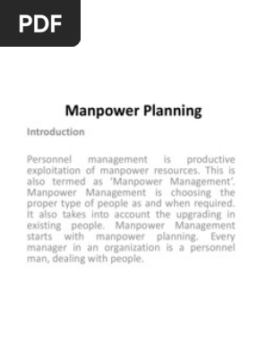 Manpower Planning