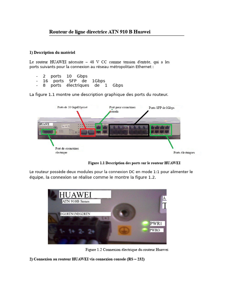 Configuration du Routeur Huawei ATN 910 | PDF | Routeur | Adresse IP