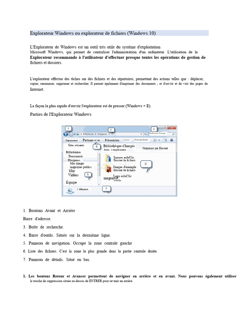 Guide de l'Explorateur Windows 10 | PDF | Fichier informatique ...