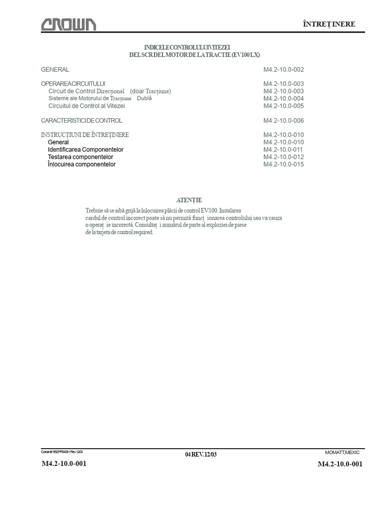 19 RC3000 Control de Tracțiune SCR | PDF