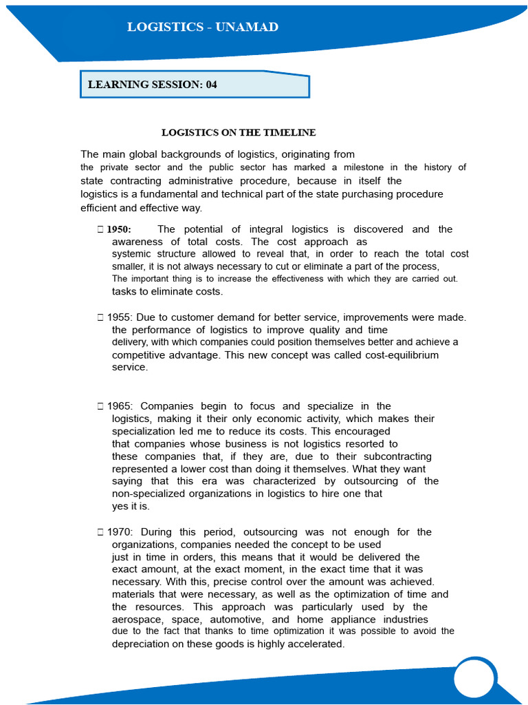 Evolution of Logistics and Supply Chain | PDF | Logistics | Supply Chain