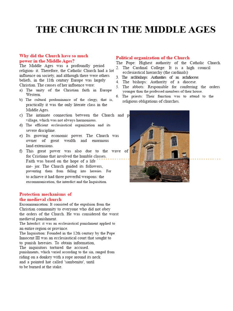 Power of the Medieval Church Explained | PDF | Catholic Church | Pope