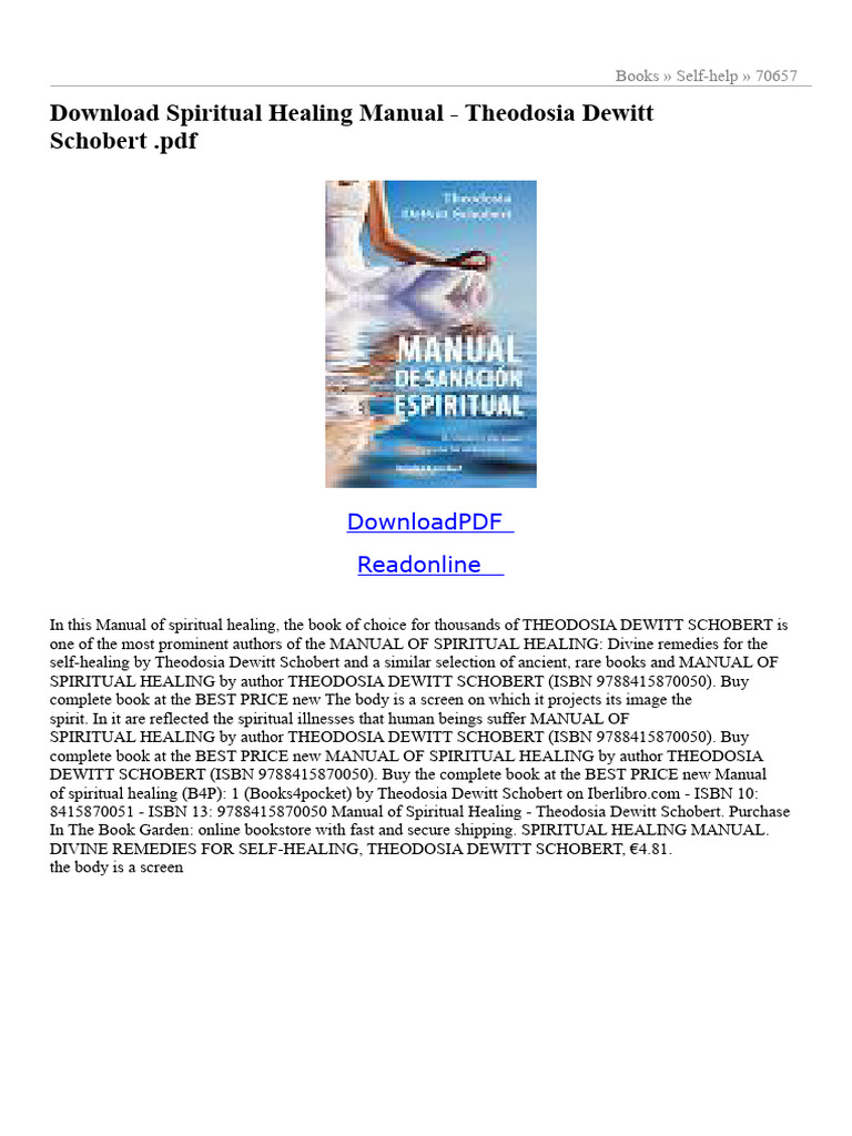 Manual of Spiritual Healing PDF | PDF