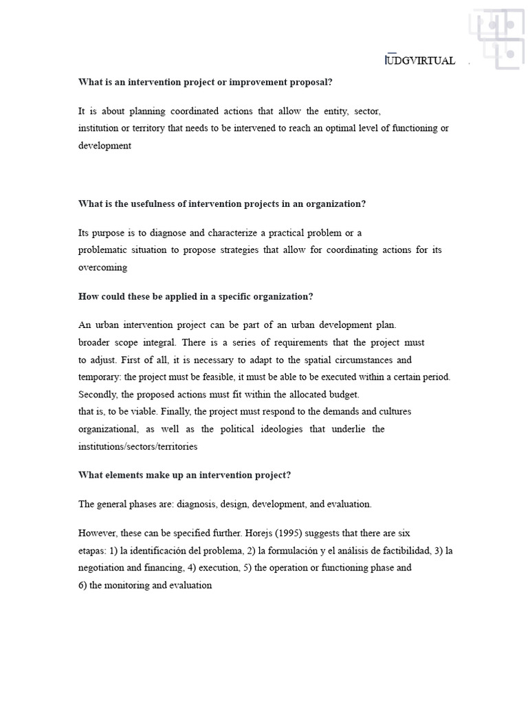 1.1 Intervention Projects in Organizations | PDF