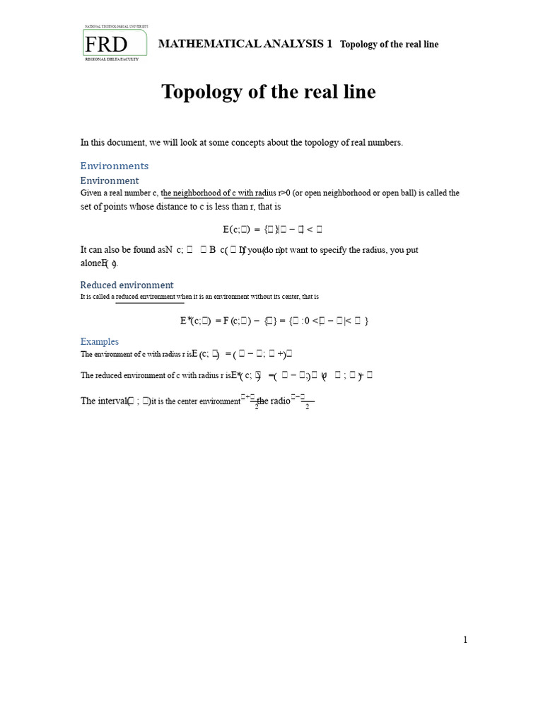 02 00 Topology of The Real Line V3 | PDF | Interval (Mathematics ...