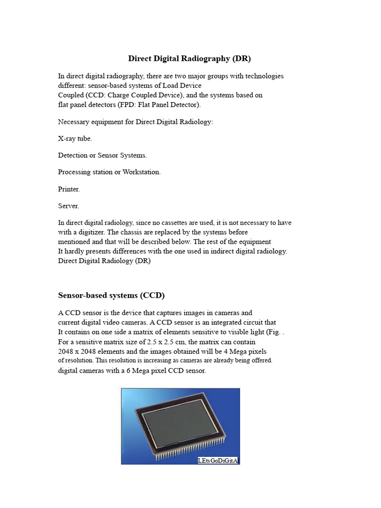 Understanding Direct Digital Radiography | PDF | Charge Coupled Device ...