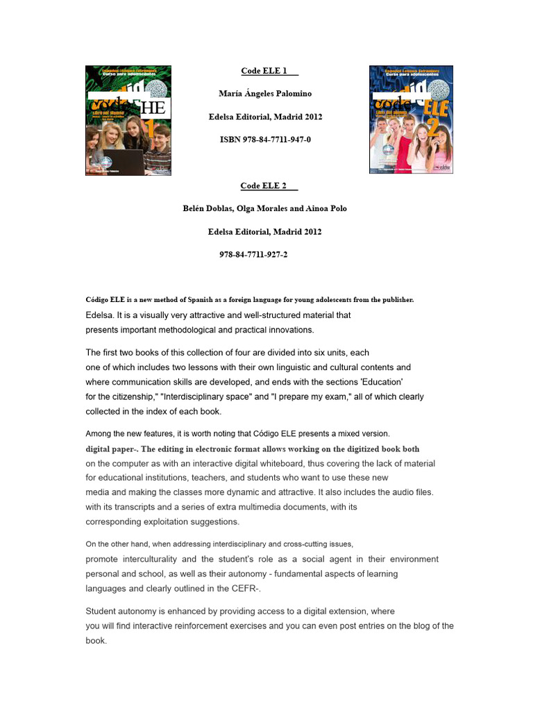 Código ELE: Innovative Spanish Method | PDF | Learning | Communication