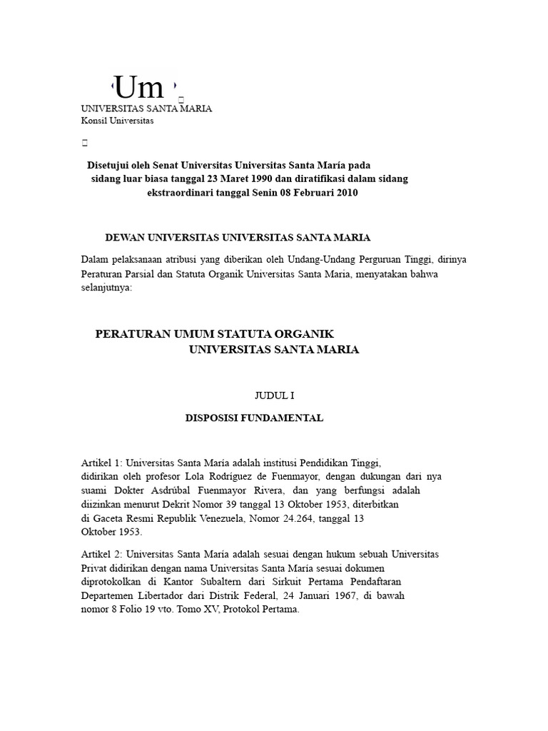 Peraturan Umum Usm | PDF