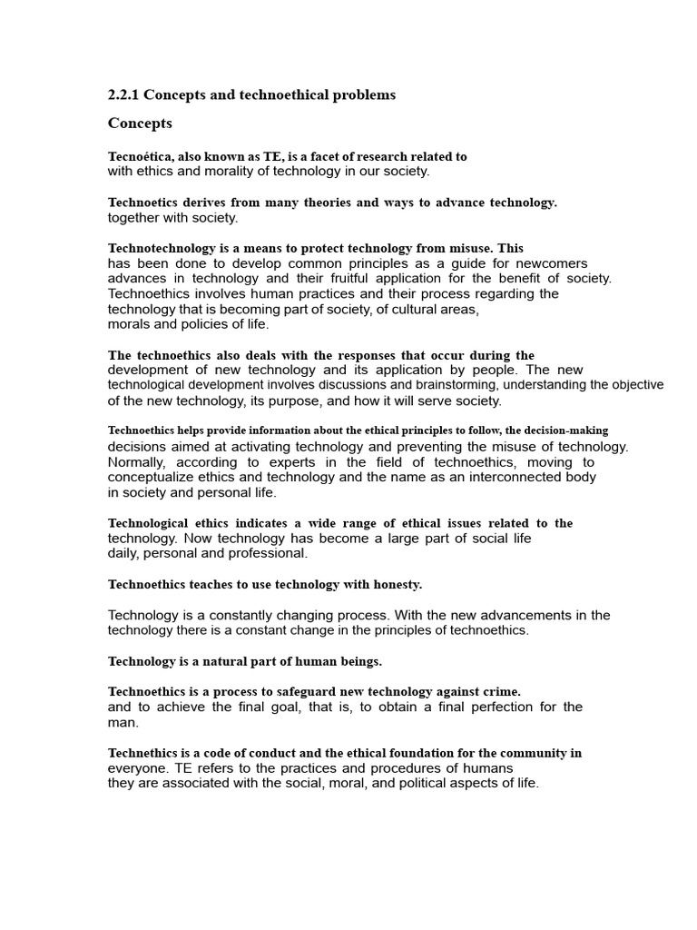 2.2.1 Concepts and Problems of Technoethics and Bioethics | PDF | Privacy