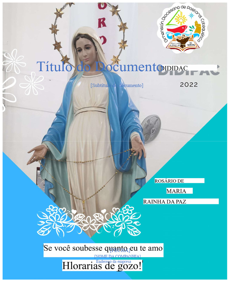Oração do Rosário a Maria Rainha da Paz | PDF | Rosário | Maria, mãe de ...
