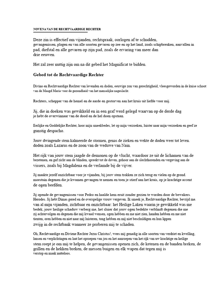 Novena Van de Rechtvaardige Rechter | PDF