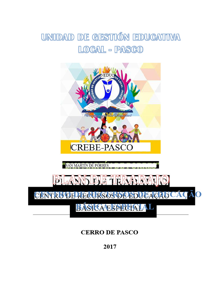 Plano de Trabalho CREBE 2017: Inclusão Educacional | PDF | Educação ...