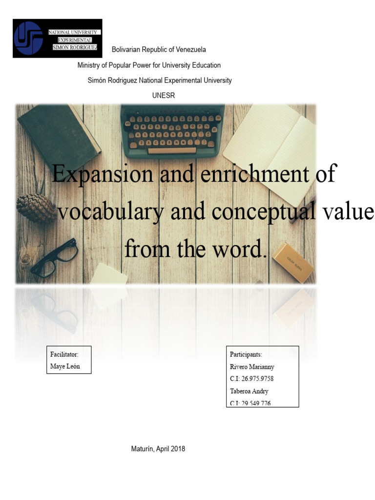 Expansion and Enrichment of Vocabulary and The Conceptual Value of The ...