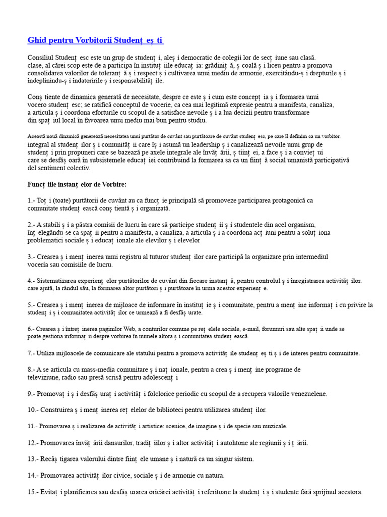 Ghid Pentru Purtătorii de Cuvânt Studențesc | PDF