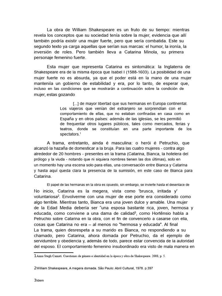 Mujeres en Shakespeare: Poder y Sumisión | PDF | La fierecilla domada ...