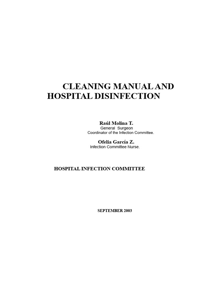 Hospital Cleaning and Disinfection Guide | PDF | Disinfectant ...